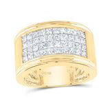 14k Gold Princess Diamond Men's Band 3 CTTW