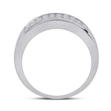 14k Gold Princess Diamond Men's Band 3 CTTW