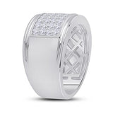 14k Gold Princess Diamond Men's Band 3 CTTW