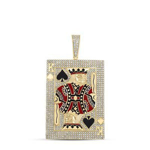 10K Yellow Gold Round Diamond King Spades Card Charm Pendant 3-1/2 Cttw

Style Code Grapd5750