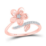 10k Gold Diamond Flower Ring 1/12 CTTW