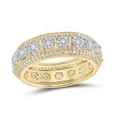 10k Yellow Gold Diamond Men's Cluster Band 1-1/4 CTTW