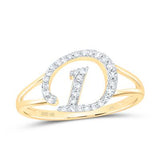 10k Gold Ladies Letter Ring 1/5 CTW-DIA