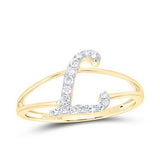 10k Gold Ladies Letter Ring 1/5 CTW-DIA