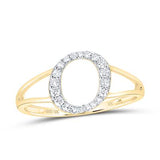 10k Gold Ladies Letter Ring 1/5 CTW-DIA