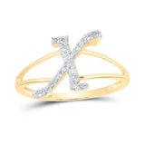 10k Gold Ladies Letter Ring 1/5 CTW-DIA