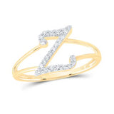 10k Gold Ladies Letter Ring 1/5 CTW-DIA