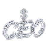 925 Sterling Silver Moissanite "CEO" Pendant