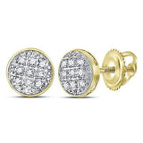 10K Gold Round Diamond Earrings 1/20Cttw