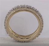 10K Yellow Gold Round Diamond Statement Cluster Band Ring 1-1/4 Cttw