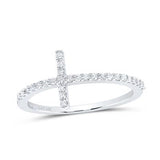 10K Gold Diamond Cross Ring 1/5 Ctw-Dia