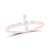 1/8 Ctw-Dia Cross Ring Rose