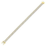 10K Yellow Gold Round Diamond Cuban Link Bracelet 1-3/4 Cttw