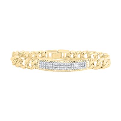 14K Gold Diamond Cuban Link Bracelet 1-1/2 Cttw (8.5 Inches)