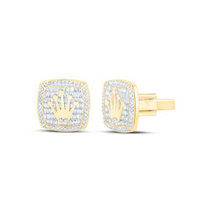 1 1/4Ctw-Dia Cushion Cuff Link With Crown