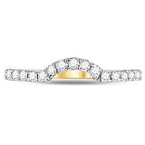 14K Gold Round Diamond Curved Wedding Band Ring 1/4 Cttw