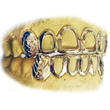 Open Face Grillz with Diamond Cut Fangs Top or Bottom