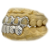 Diamond Cut Grillz Open Face & Solid Set 8 on 8