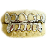 Open Face Grillz with Diamond Cut Fangs Top or Bottom