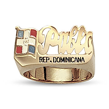 Name Ring with Flag #FLR03