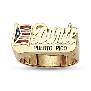 Name Ring with Flag #FLR02