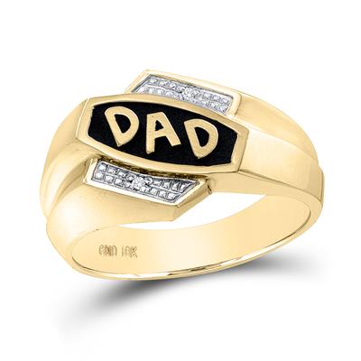 10K Yellow Gold Diamond Dad Ring .01 Cttw