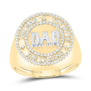 10K Yellow Gold Diamond Dad Legend Ring 1/3 Ctw-Dia