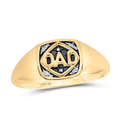 10K Yellow Gold Diamond Dad Ring .02 Cttw
