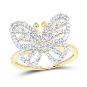 10K Yellow Gold Diamond Butterfly 1/2 Ctw-Dia