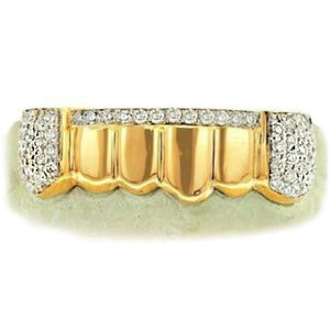 Diamond Bar & Diamond Fang Grillz Top or Bottom