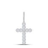 10K Gold Round Diamond Cross Charm Pendant 3/4 Cttw