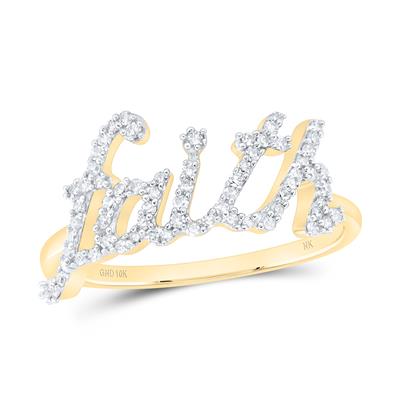 10K Gold Faith Ladies Ring 1/5 Ctw-Dia Yellow