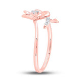 10k Gold Diamond Flower Ring 1/12 CTTW