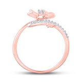 10k Gold Diamond Flower Ring 1/12 CTTW
