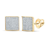 10K Gold Square Earrings 1/2 Cttw Yellow