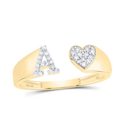 1/10Ctw-Dia Nk Gift Initial A Ladies Heart Ring