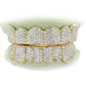 Iced Out Honeycomb Diamond Grillz Top Or Bottom