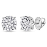 10K White Gold Round Diamond Fashion Cluster Earrings 1/4 Cttw Style Code Eww2116/w White
