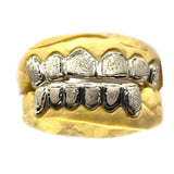 Monotone Diamond Dust Grillz with Polished Rim Top or Bottom