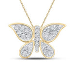 10K Yellow Gold Diamond Butterfly Pendant 1/6 Cttw Style Code Pl210200 Yellow Charms & Pendants