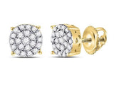 10K White Gold Round Diamond Fashion Cluster Earrings 1/4 Cttw Style Code Eww2116/w Yellow