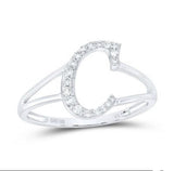 10k Gold Ladies Letter Ring 1/5 CTW-DIA