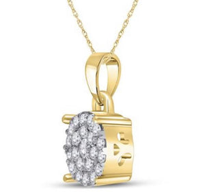 10K White Gold Round Diamond Cluster Pendant 1/4 Cttw Style Code Pww2242/w