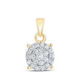 10K White Gold Round Diamond Cluster Pendant 1/4 Cttw Style Code Pww2242/w