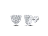 10K White Gold Round Diamond Heart Earrings 1 Cttw Style Code Eww2114/w White