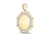 10K Yellow Gold Round Diamond Picture Memory Octagon Charm Pendant 1/4 Cttw Style Code Pf13700