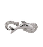 10K White Gold Diamond Dolphin Ring 1/20 Cttw