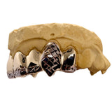 Two-Tone Diamond Cut Tips Grillz Top Or Bottom