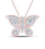 10K Yellow Gold Diamond Butterfly Pendant 1/6 Cttw Style Code Pl210200 Rose Charms & Pendants