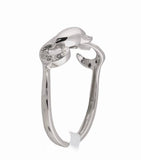 10K White Gold Diamond Dolphin Ring 1/20 Cttw